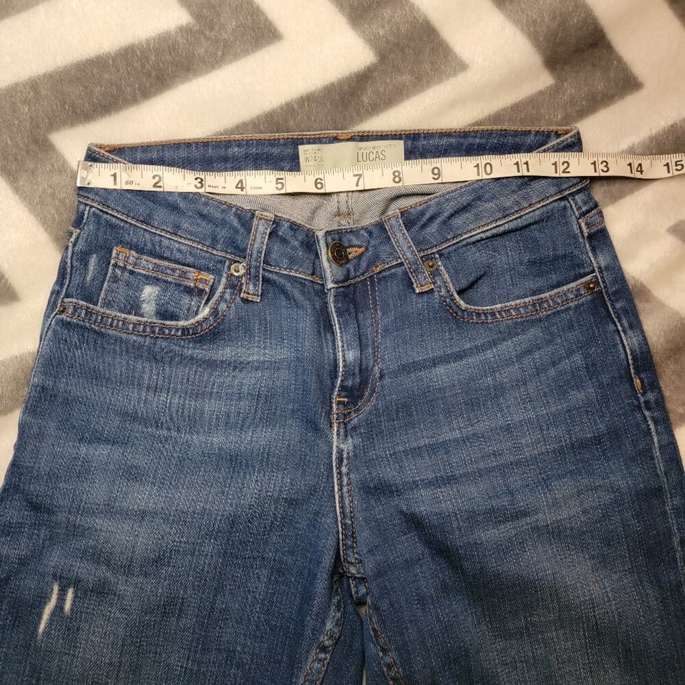 Topshop Moto Petite Lucas Jeans 24P Cropped Distressed Ripped Denim - Picture 4 of 12